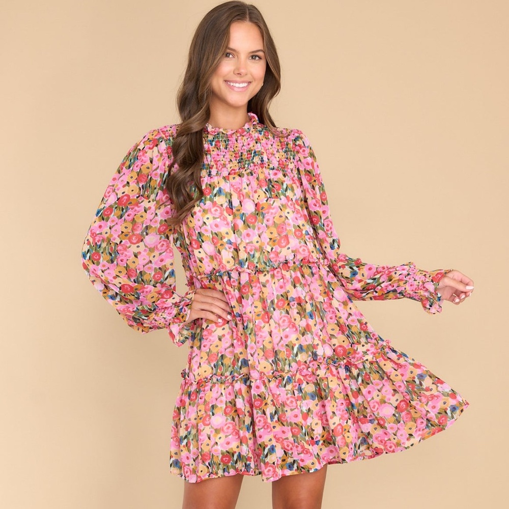 Romance Everywhere Pink Floral Print Dress